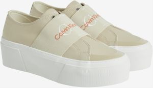 Béžové dámske tenisky Calvin Klein na platforme