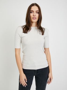 Svetlošedé dámske rebrované tričko Tom Tailor Denim