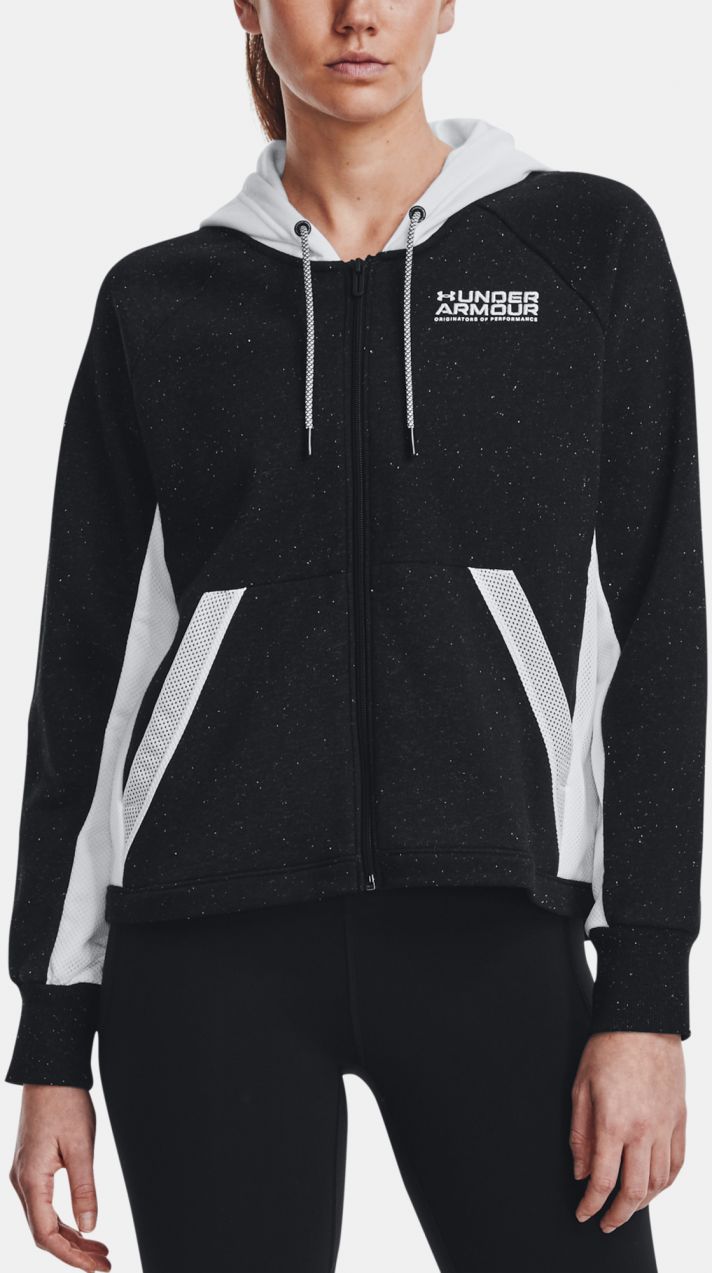 Mikina Under Armour Rival + FZ Hoodie - čierna