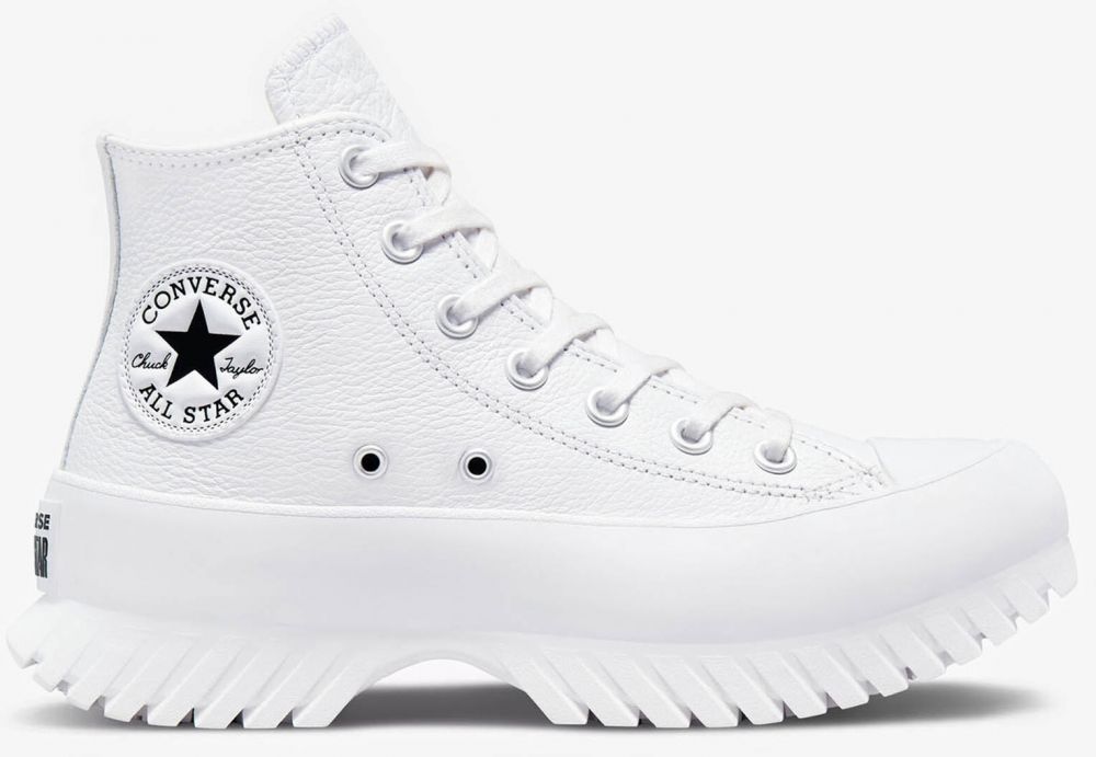 Biele dámske kožené členkové tenisky Converse