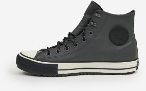 Tmavo šedé pánske členkové kožené tenisky Converse Chuck Taylor All Star Winter Waterproof