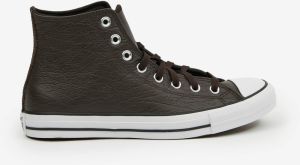 Hnedé pánske členkové kožené tenisky Converse Chuck Taylor All Star