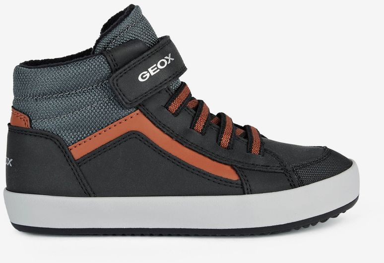 Oranžovo-čierne chlapčenské tenisky Geox Gisli