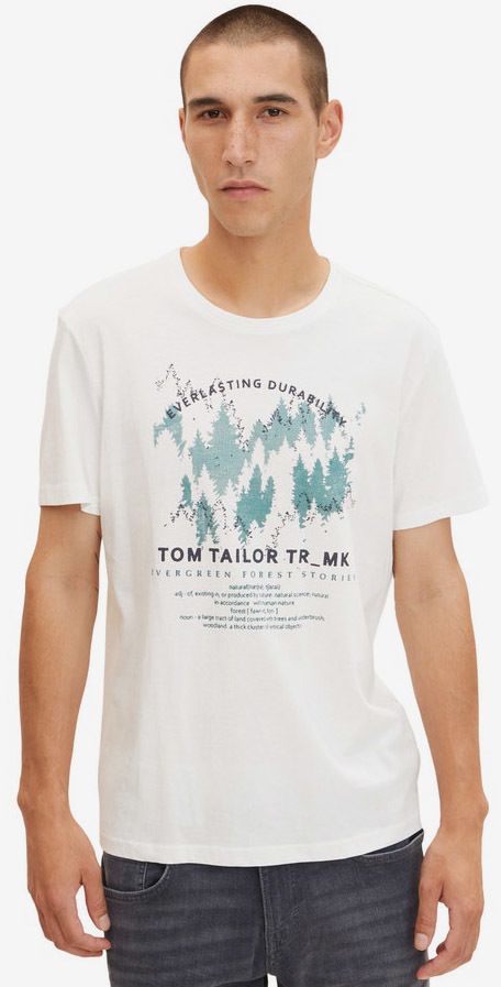 Tričká s krátkym rukávom pre mužov Tom Tailor - biela