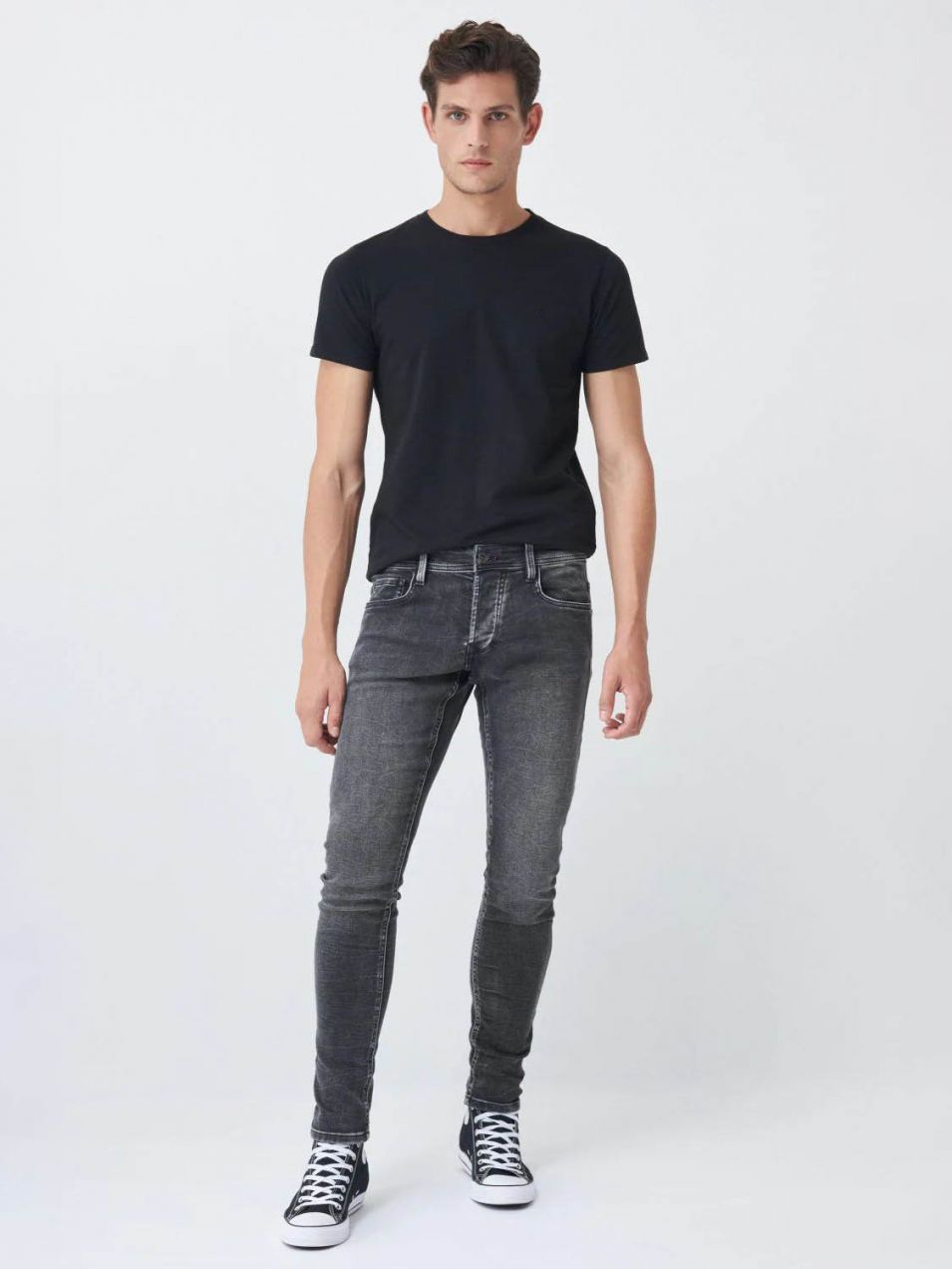 Šedé pánske skinny fit rifle Salsa Jeans