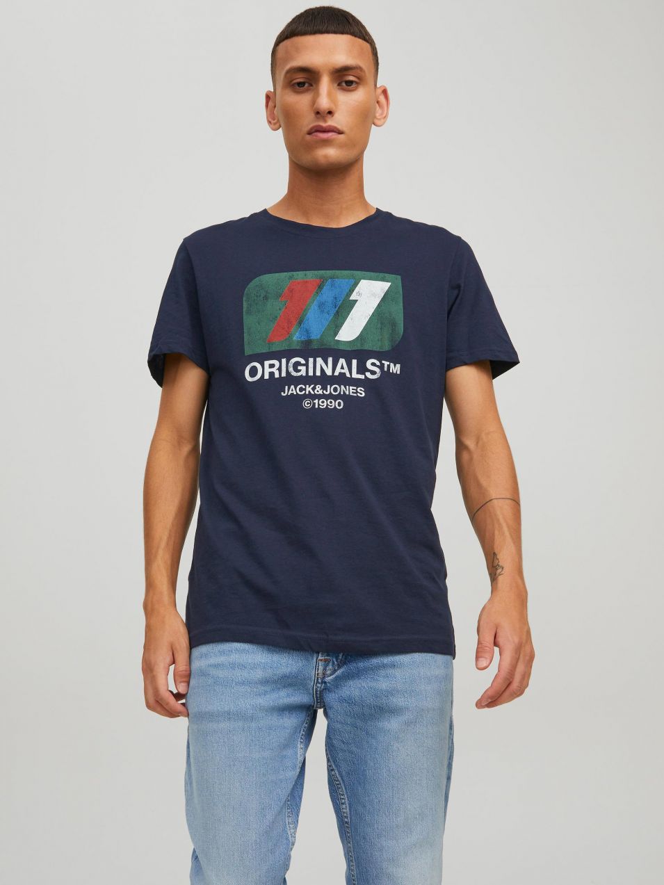 Tričká s krátkym rukávom pre mužov Jack & Jones - tmavomodrá