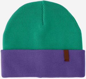 Fialovo-zelená rebrovaná zimná čiapka Pieces Emmi