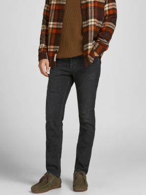 Čierne pánske slim fit rifle Jack & Jones Mike