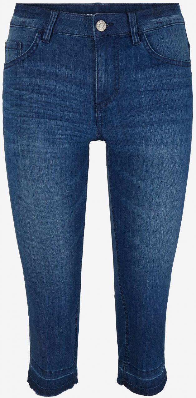 Modré dámske 3/4 slim fit nohavice Tom Tailor