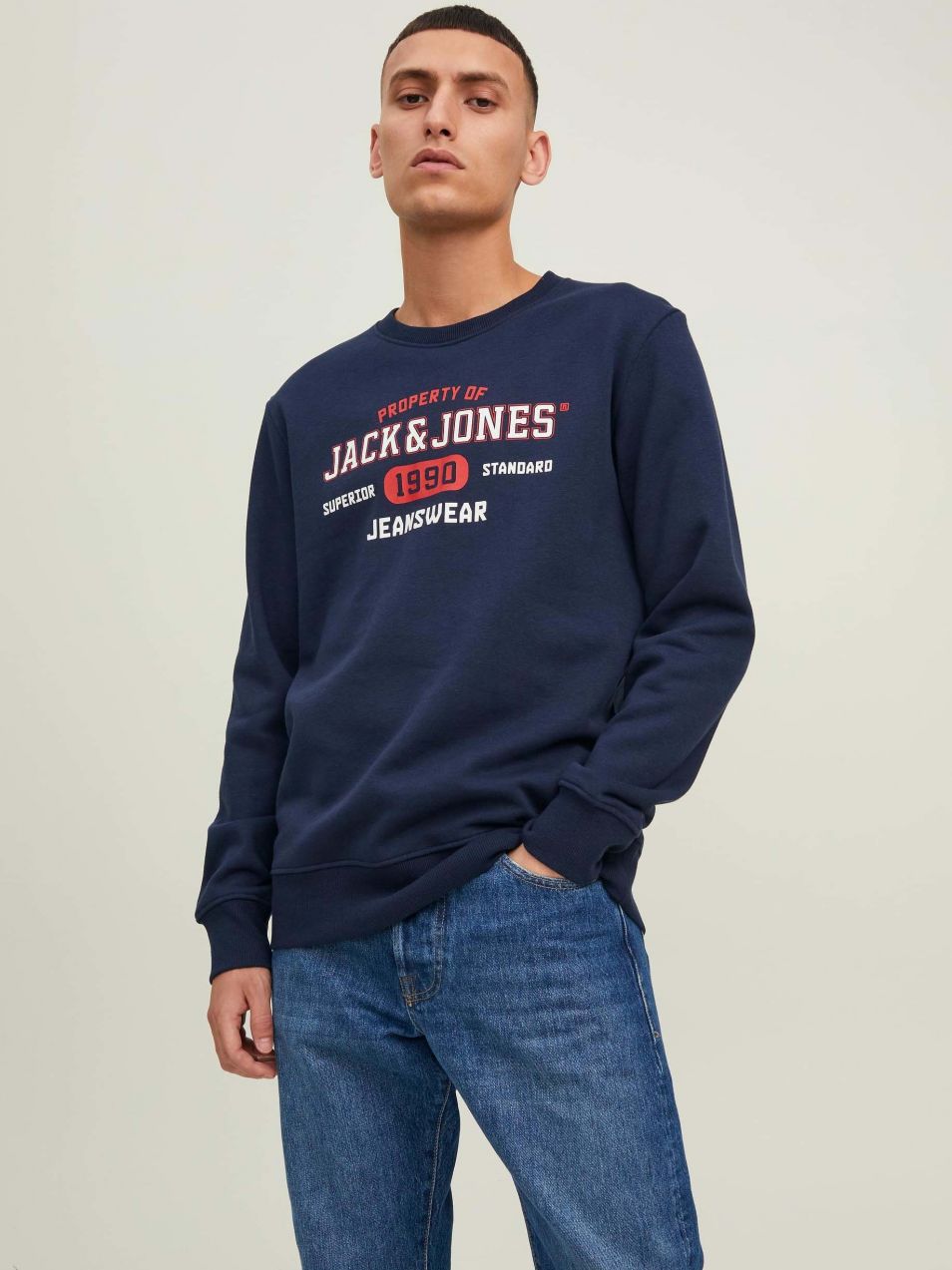 Tmavomodrá mikina Jack & Jones Stamp
