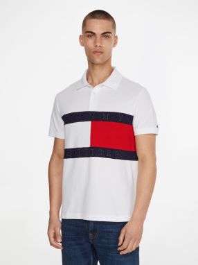 Polokošele pre mužov Tommy Hilfiger - biela, červená, tmavomodrá