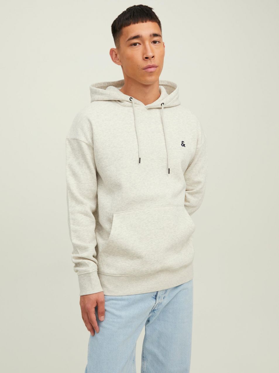 Svetlošedá melírovaná mikina s kapucňou Jack & Jones Star