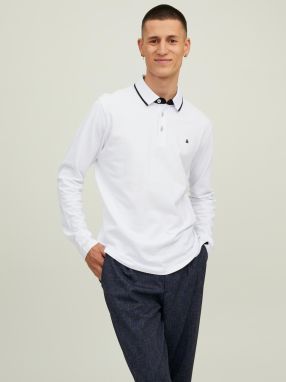 Biela polokošeľa s dlhým rukávom Jack & Jones Paulos
