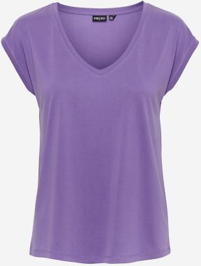 Fialové basic tričko Pieces Kamala