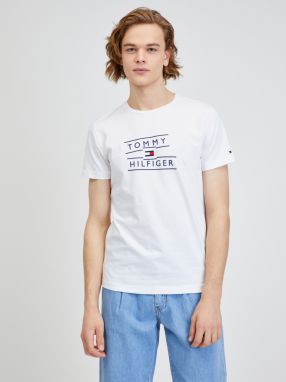 Tričká s krátkym rukávom pre mužov Tommy Hilfiger - biela