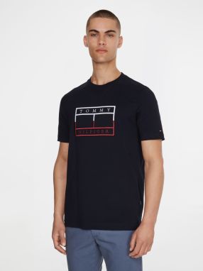 Tričká s krátkym rukávom pre mužov Tommy Hilfiger - tmavomodrá