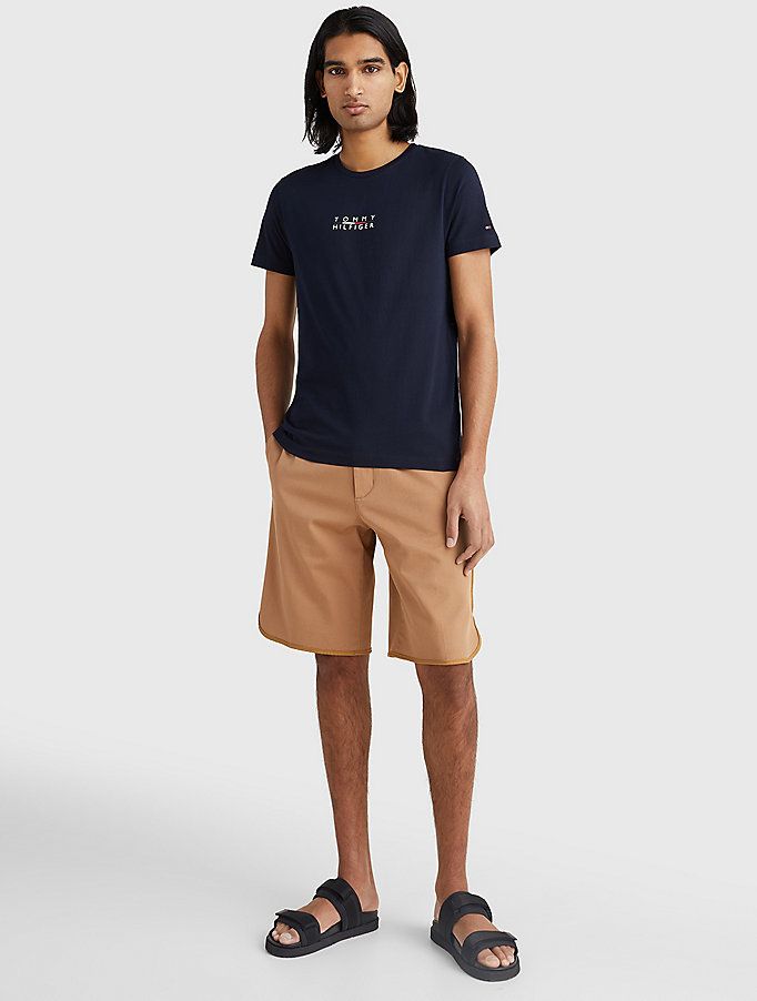 Tričká s krátkym rukávom pre mužov Tommy Hilfiger - tmavomodrá