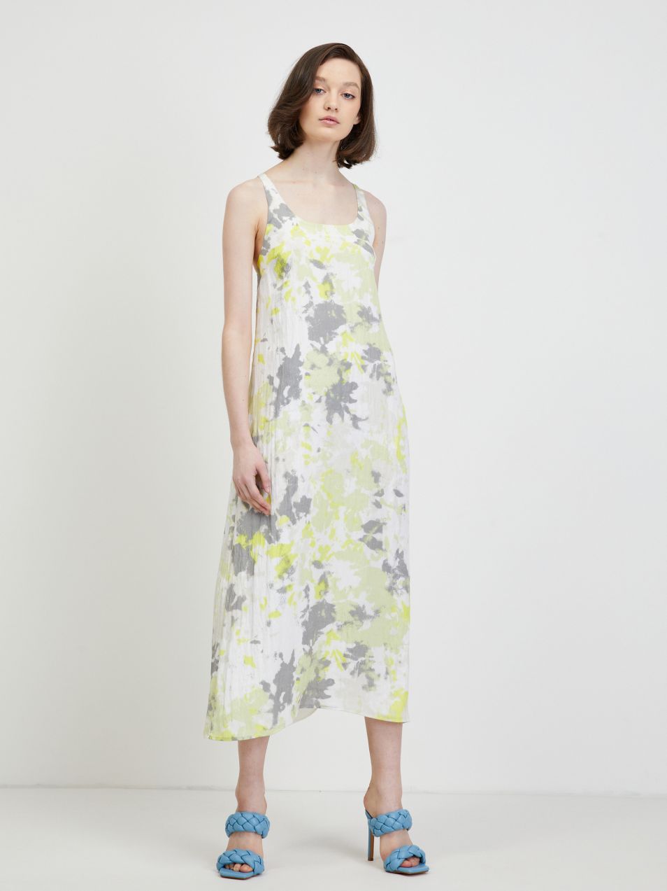 Letné a plážové šaty pre ženy Calvin Klein - biela, svetlozelená