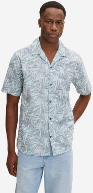 Svetlomodrá pánska vzorovaná košeľa s krátkym rukávom Tom Tailor