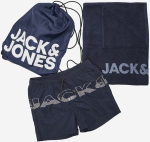 Sada pánskych plaviek, uteráku a vaku v tmavomodrej farbe Jack & Jones Summer Beach
