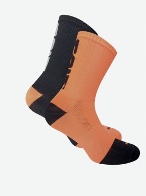 Sada dvoch párov bežeckých ponožiek FILA v oranžovej a čiernej farbe