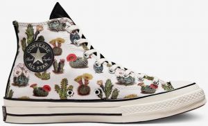 Biele vzorované členkové tenisky Converse Succulent