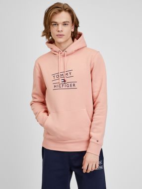 Mikiny s kapucou pre mužov Tommy Hilfiger - oranžová