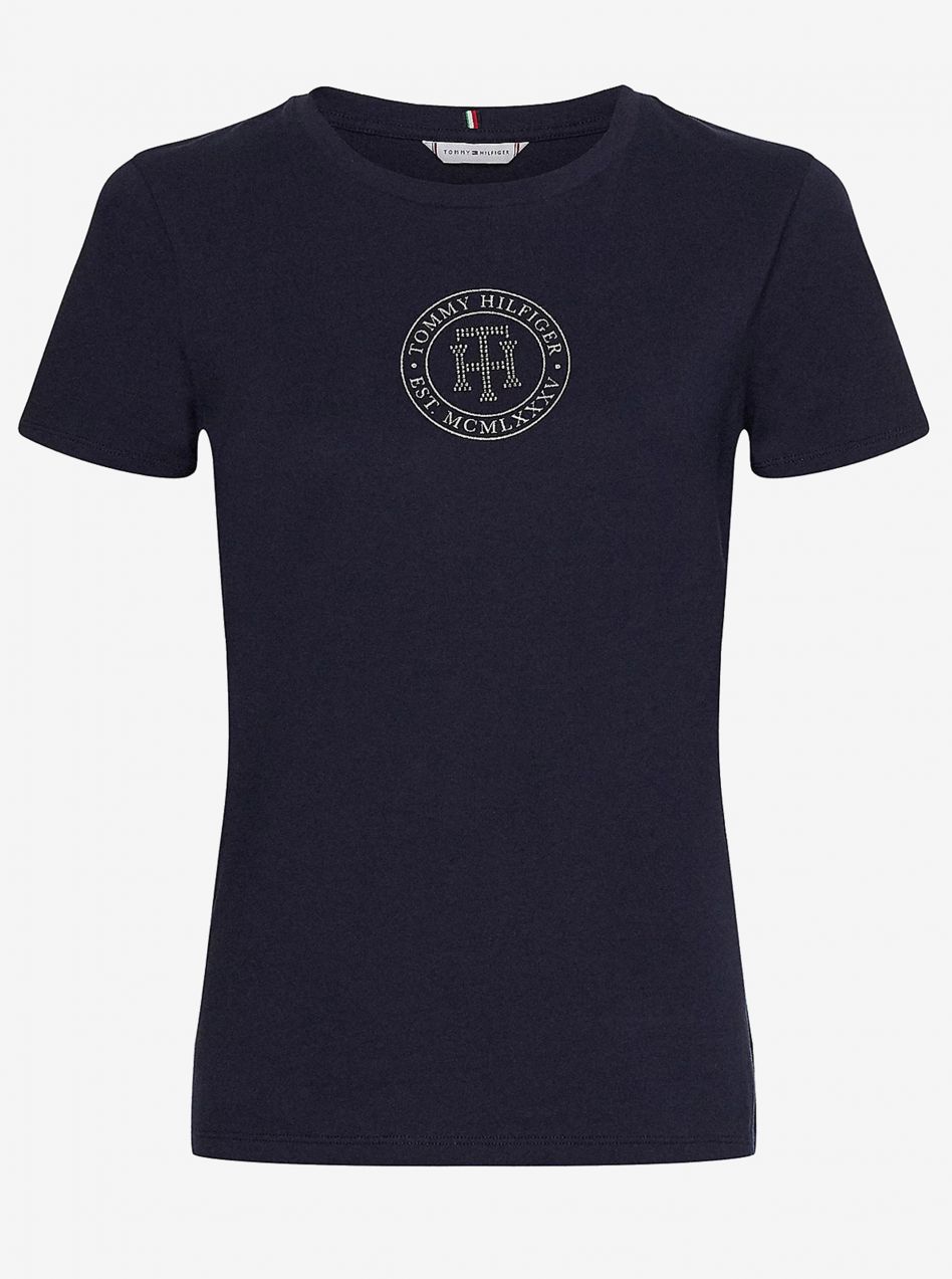 Tmavomodré dámske tričko Tommy Hilfiger