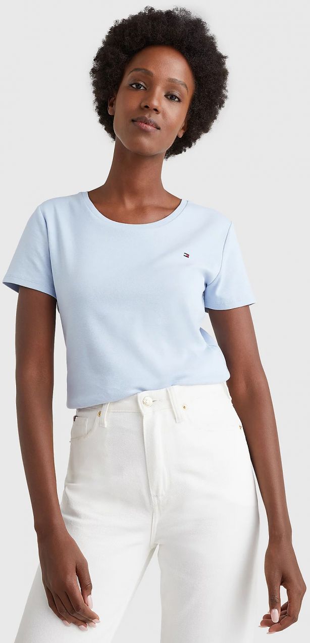 Svetlomodré dámske basic tričko Tommy Hilfiger