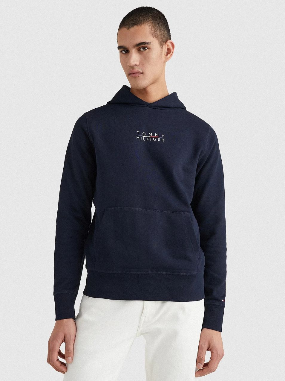 Tmavomodrá pánska mikina s kapucou Tommy Hilfiger