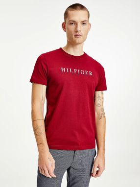 Červené pánske tričko s nápisom Tommy Hilfiger