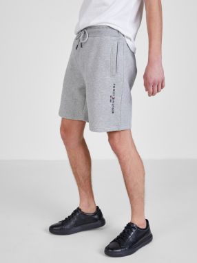 Svetlošedé pánske teplákové kraťasy Tommy Hilfiger
