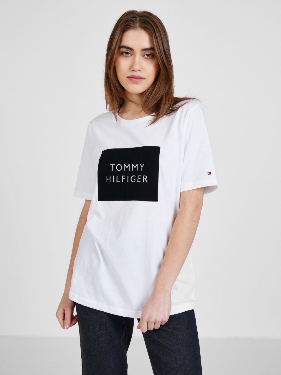 Biele tričko s potlačou Tommy Hilfiger