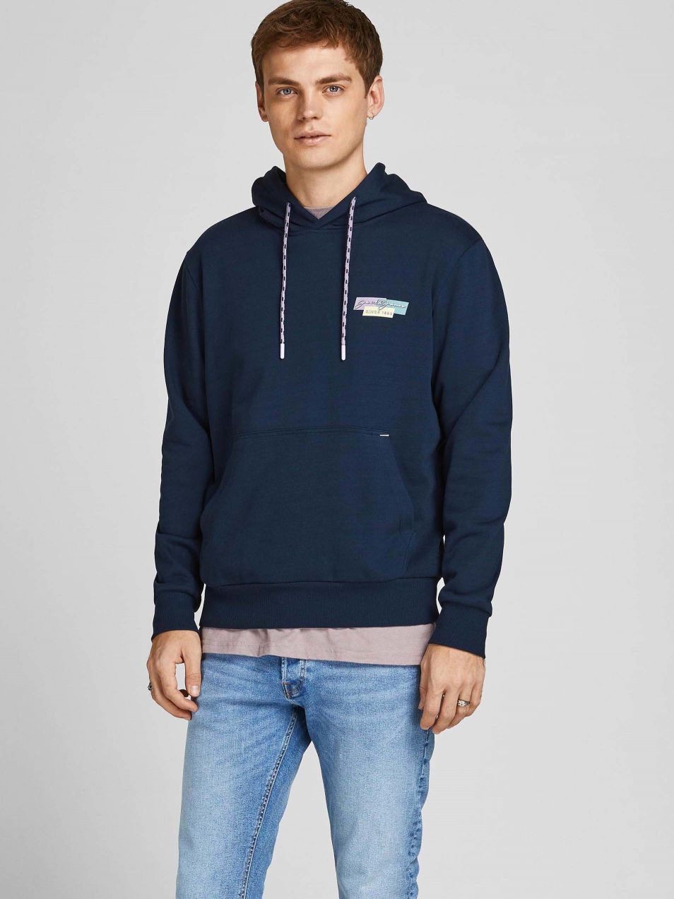 Tmavomodrá mikina s kapucou Jack & Jones Bright