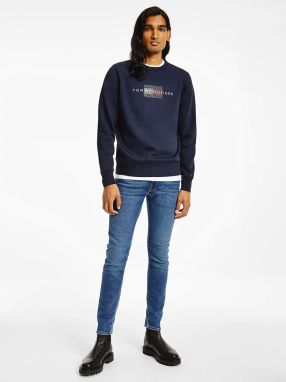 Tmavomodrá pánska mikina s potlačou Tommy Hilfiger