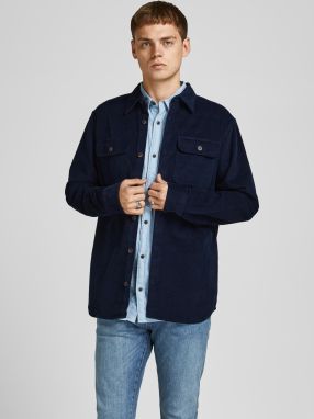 Tmavomodrá menčestrová košeľa Jack & Jones Darren