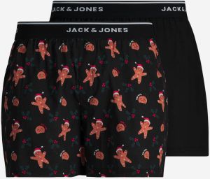 Sada dvoch vánočných čiernych trenýrok Jack & Jones X-Max