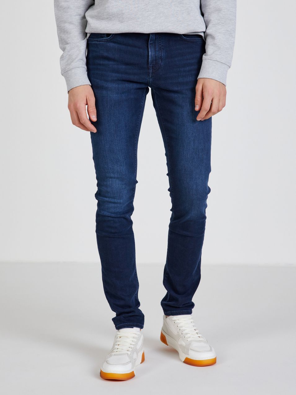 Tmavomodré pánske slim fit rifle Tommy Hilfiger