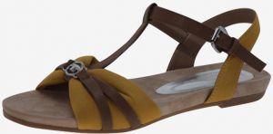 Žlto-hnedé dámske sandále Tom Tailor