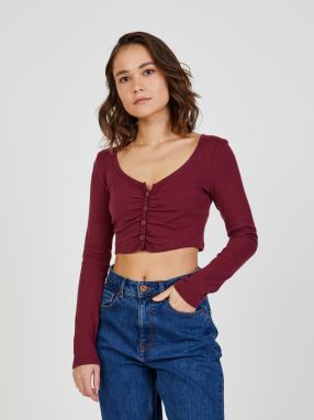 Vínový crop top TALLY WEiJL