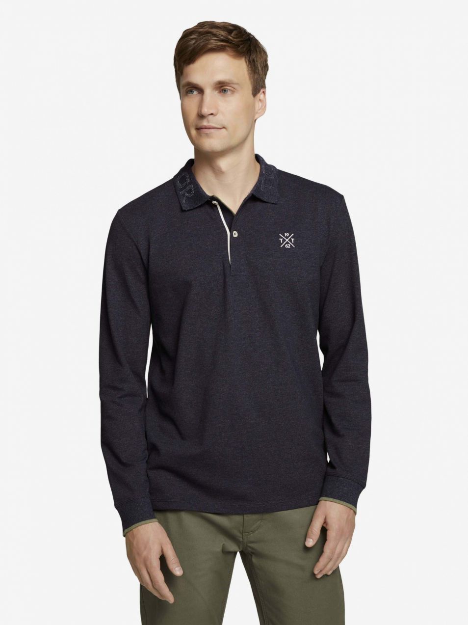 Tmavomodrá pánska polokošeľa Tom Tailor Denim