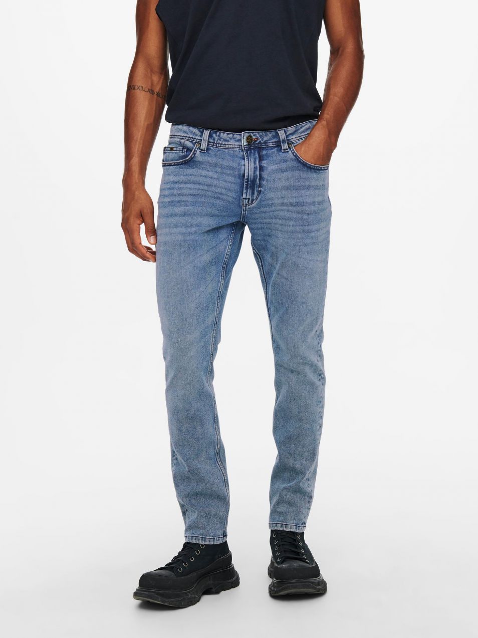 Slim fit pre mužov ONLY & SONS - modrá