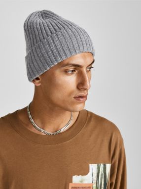 Čiapky, šály, rukavice pre mužov Jack & Jones - sivá