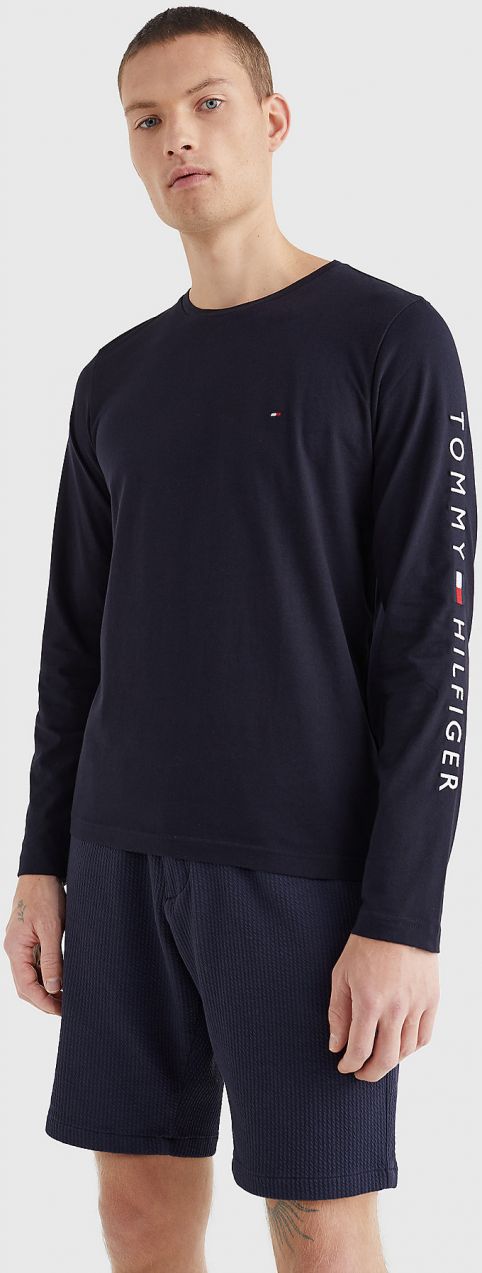 Tmavomodré pánske tričko Tommy Hilfiger Tommy Logo Tee