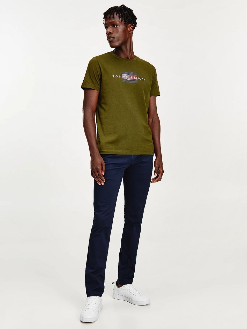 Zelené pánske tričko Tommy Hilfiger Lines Tee