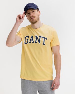 Tričká s krátkym rukávom pre mužov GANT - žltá