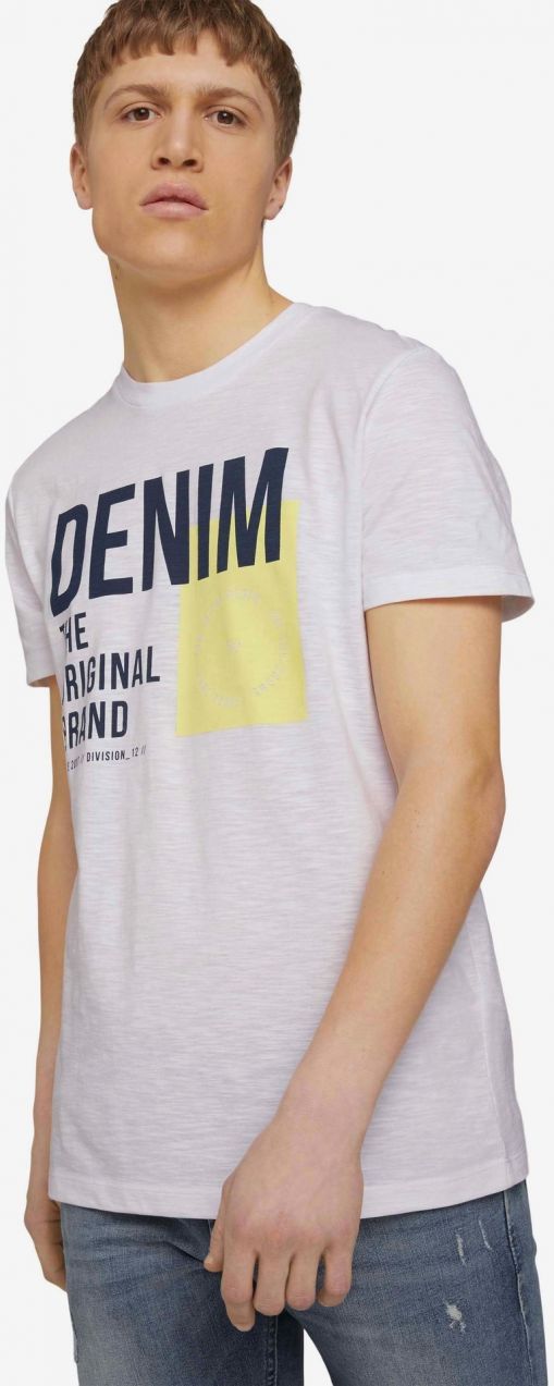 Tričká s krátkym rukávom pre mužov Tom Tailor Denim - biela