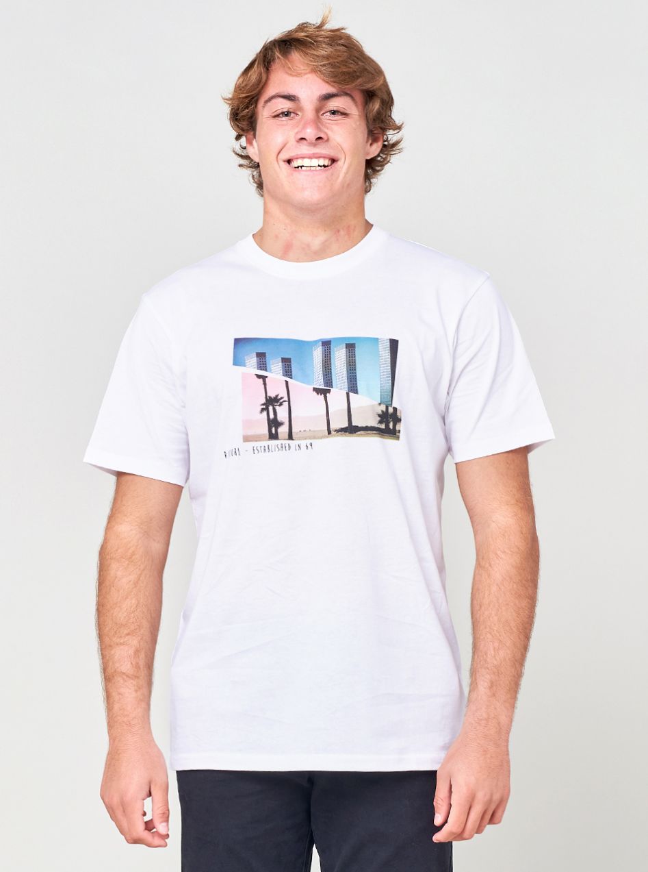 Biele pánske tričko s potlačou Rip Curl