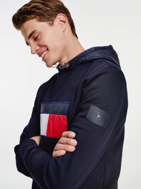 Mikiny s kapucou pre mužov Tommy Hilfiger - modrá