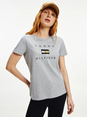 Tričká s krátkym rukávom pre ženy Tommy Hilfiger - sivá